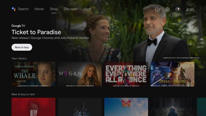 Google TV Shop tab