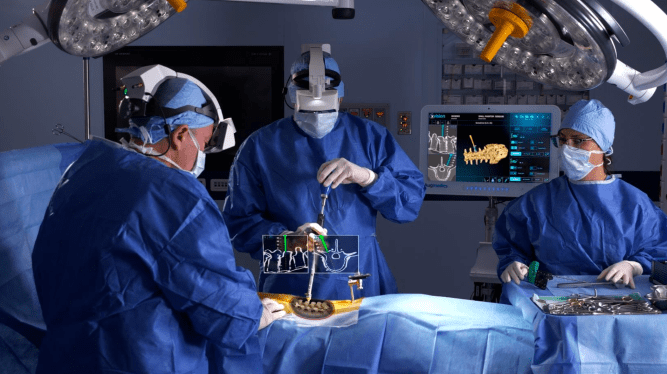 Surgery using Augmedics