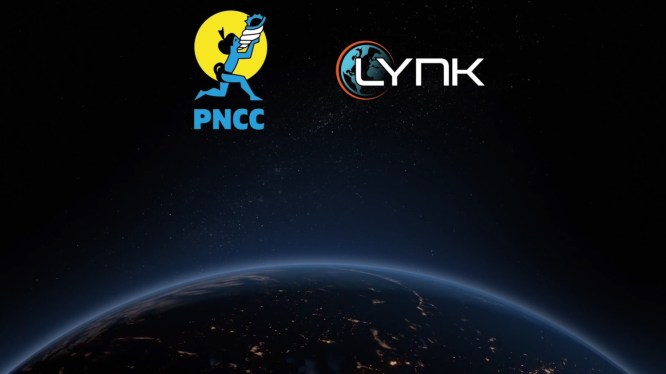 Lynk and PNCC logos in dark sky over dark planet