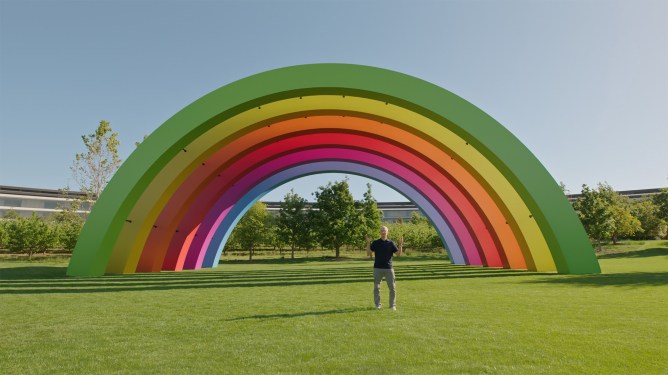 Tim Cook presents at WWDC 2023