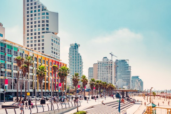Tel Aviv promenade and Mediterranean beach