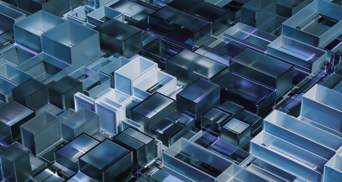 3D abstract stacked cube