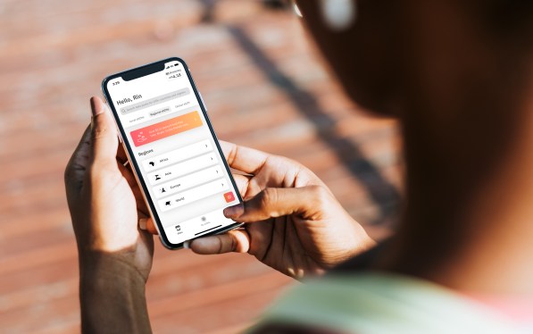 Person looking at smartphone screen