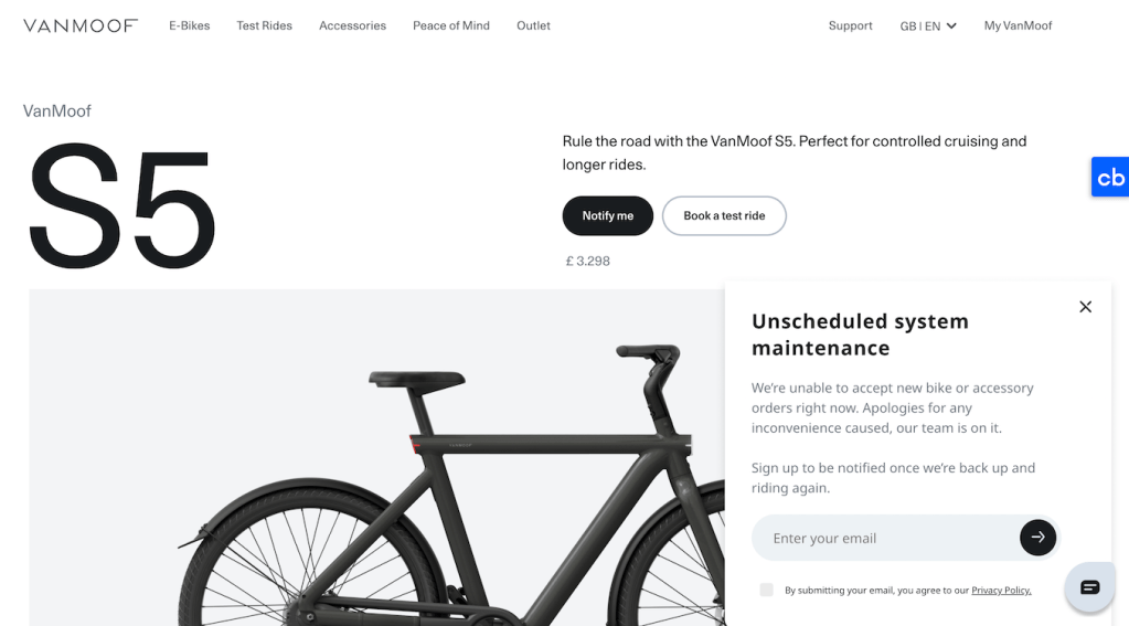 Vanmoof web site