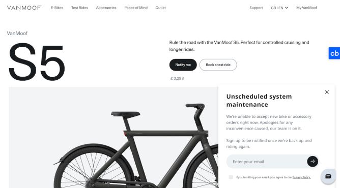 Vanmoof web site