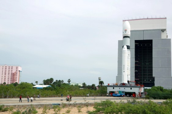 Chandrayaan-3 rolling to the launch pad