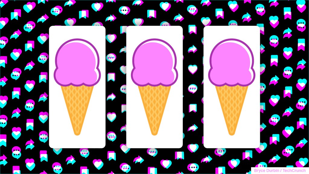 drawing of 3 ice cream cones