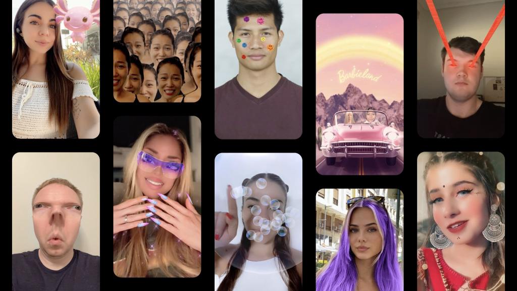 An image showing various Snapchat AR Lenses
