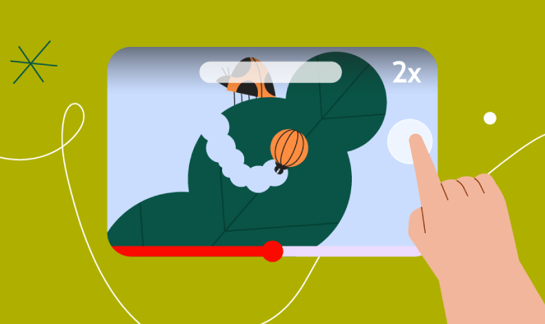 Illustration depicting YouTube 2x feature
