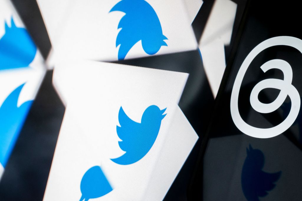 Threads and Twitter logos