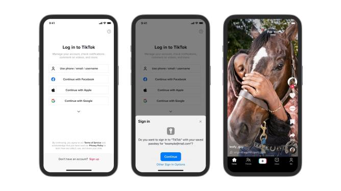 TikTok's new passkey support