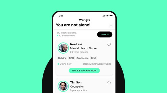 Wangie mental health app