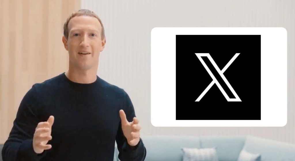 Zuckerber next to new X logo