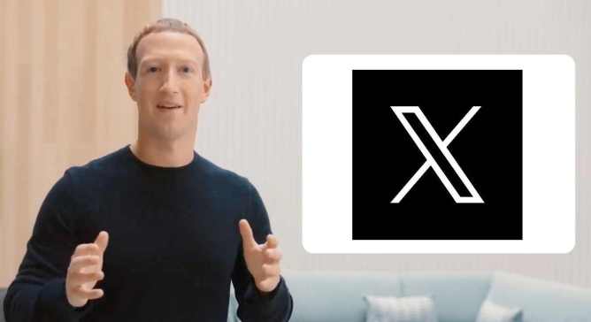 Zuckerber next to new X logo
