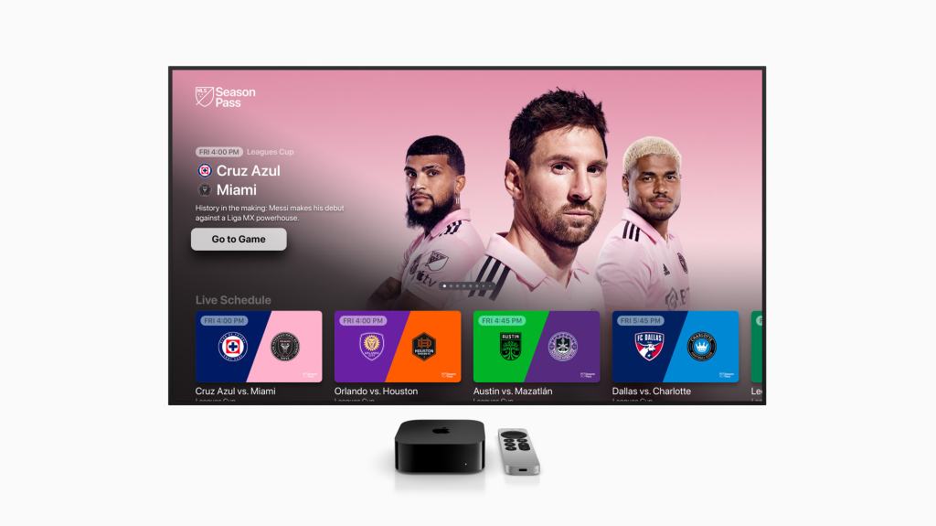 Apple TV displaying MLS Season Pass