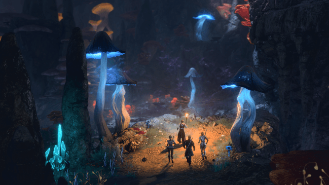 Baldur's Gate 3 gameplay in a dimly-lit zone