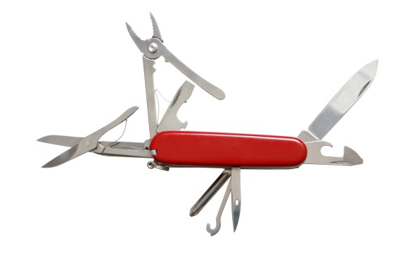 Pocket knife isolated on the white background