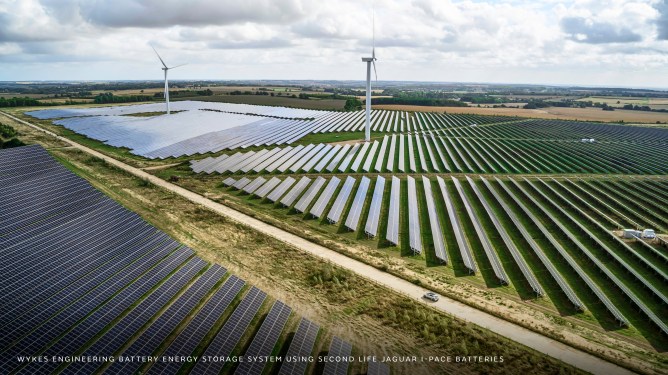 Wykes battery energy storage system powered by second-life Jaguar I-Pace batteries