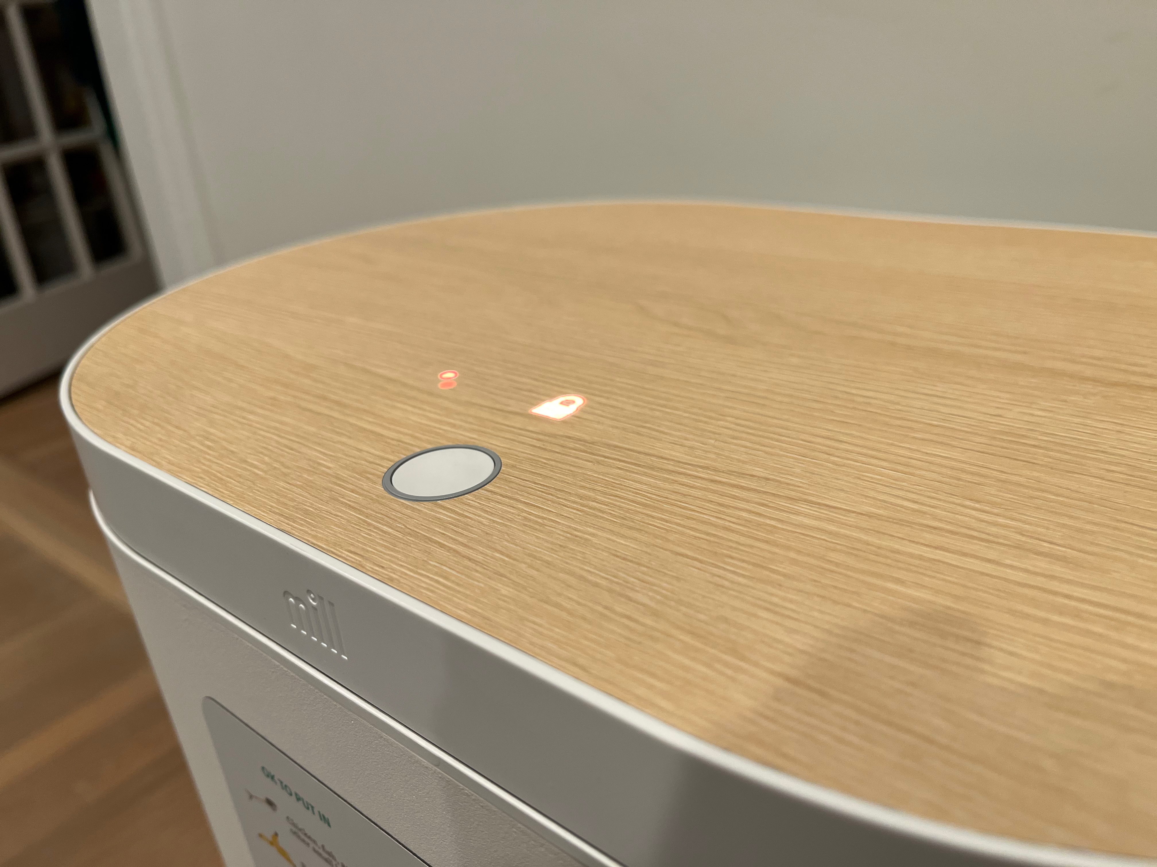 Mill food waste bin in operation