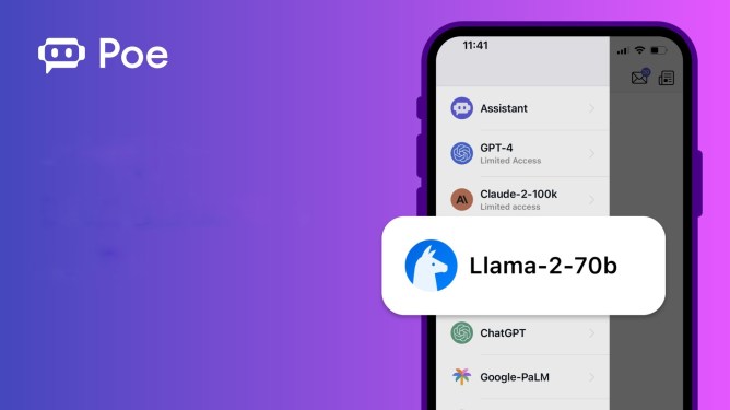 Quora's Poe chatbot has added Llama 2