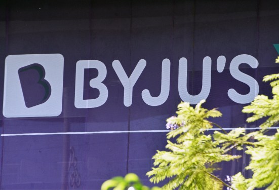 Byjus signboard at one of its tution center