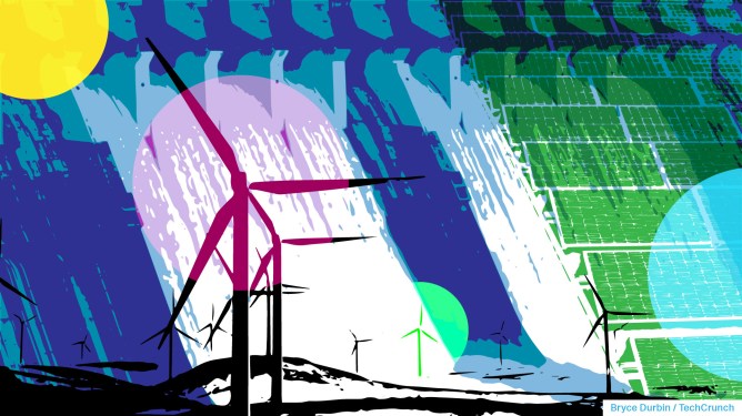 graphic depicting clean energy (solar, wind)