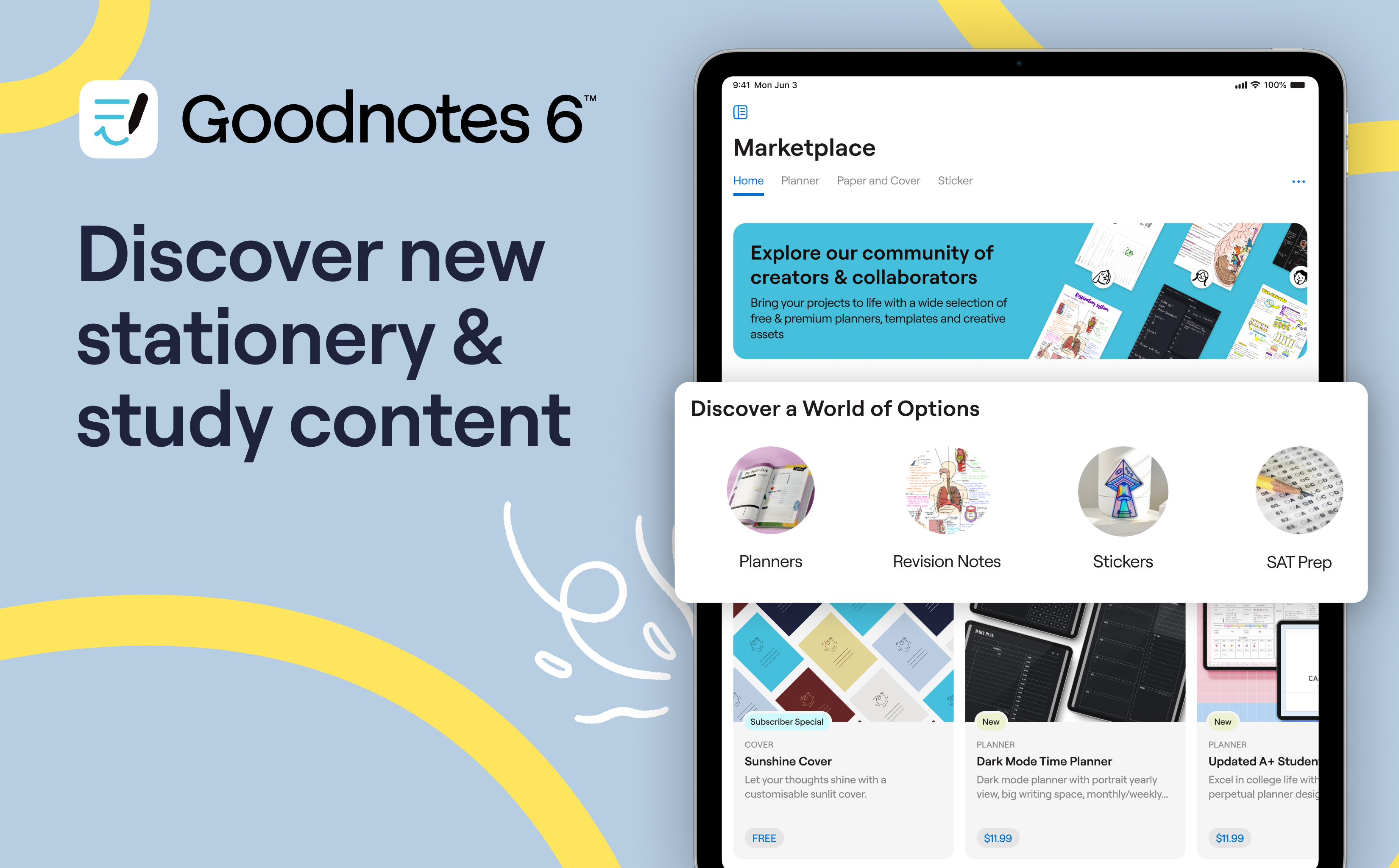 GoodNotes 6 has a marketplace for digital stationary
