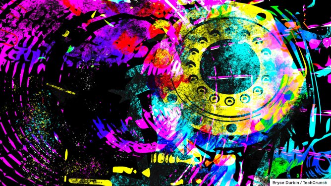 Illustration showing stylized parts of nuclear fusion reactors.