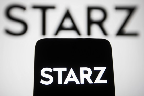 In this photo illustration, the logo of Starz, a cable and