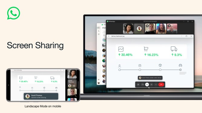 WhatsApp screen share video calls