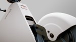 Honda Motocompacto e-scooter, front close up of wheel attachment to body
