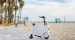 Honda Motocompacto e-scooter, stationary on a beach bike path