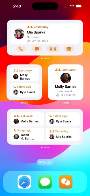 Amato interaction widget for iOS 17