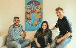 Ello co-founder and CEO Tom Sayer (left), co-founder and CXO Dr. Elizabeth Adams, and co-founder Catalin Voss (right)