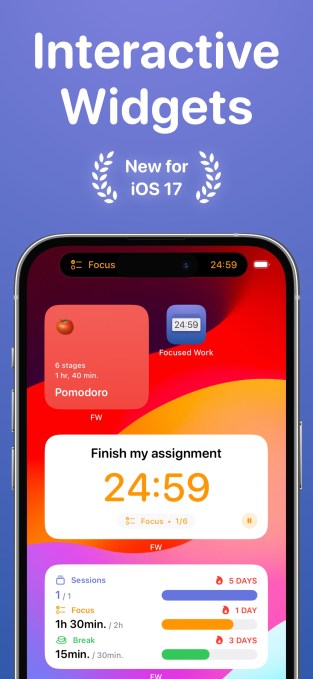 Focused Work timers for iOS 17