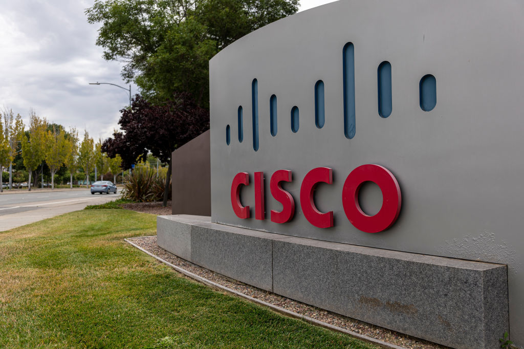 Cisco announced it was buying Splunk today for $28 billion. Picture shows Cisco's sign at its San Jose, CA headquarters