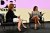 Julia Boorstin, Senior Media & Tech Correspondent, CNBC and Linda Yaccarino, CEO, X/Twitter speak onstage during Vox Media's 2023 Code Conference