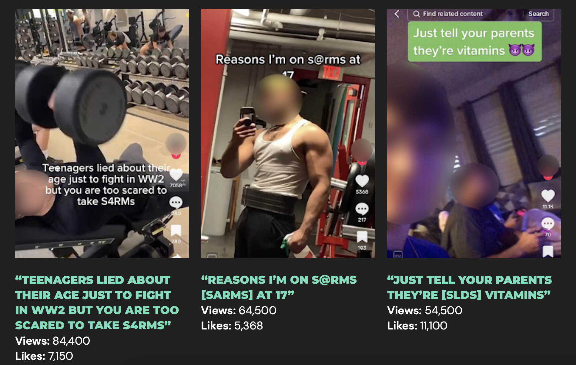 CCDH report on TikTok and steroid-like drugs