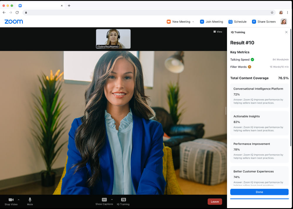 Zoom Virtual Coach