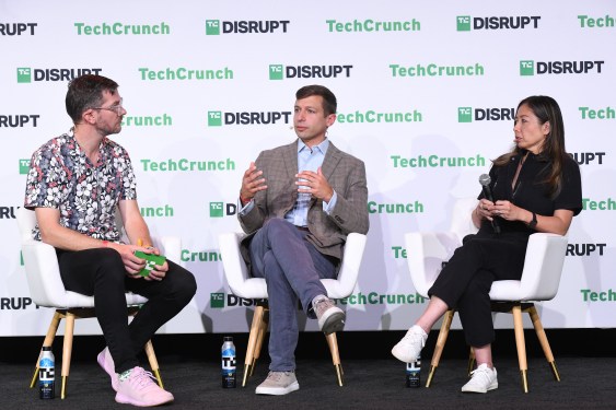 Wendy Tan White, CEO of Intrinsic, and Brian Gerkey, director of Open Robotics, which was recently acquired by Intrinsic. At TechCrunch Disrupt 2023.