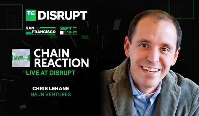 promotional image for the chain reaction live recording at techcrunch disrupt