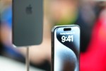 Image of the front of the iPhone 15 Pro and the back of the phone in the foreground