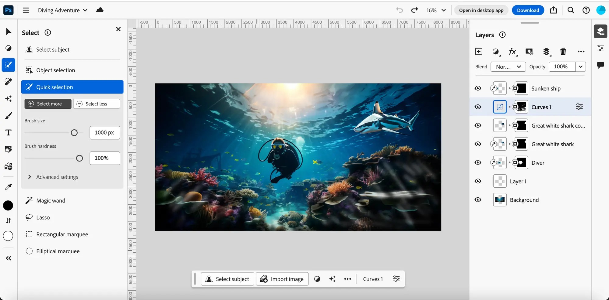 Adobe Photoshop on the web