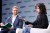 Meredith Whittaker speaks onstage in an interview with Devin Coldewey at TechCrunch Disrupt 2023 in San Francisco.