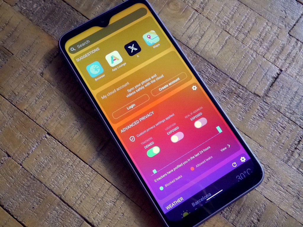 Murena e/OS running on Fairphone 4 showing advanced privacy controls