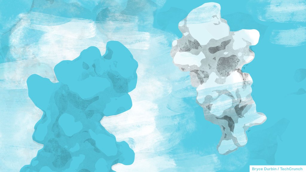 blue and white molecules