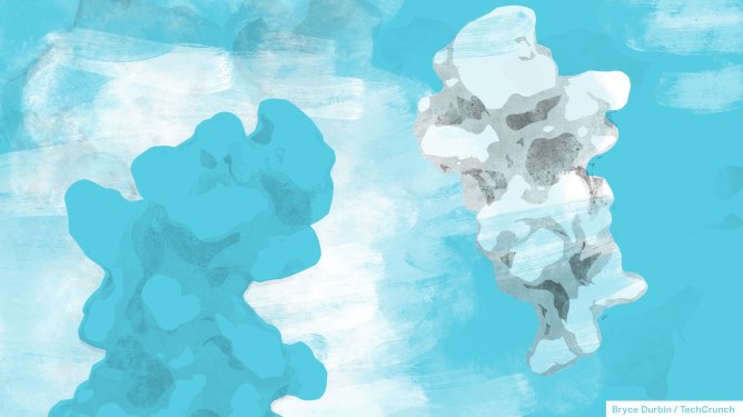 blue and white molecules