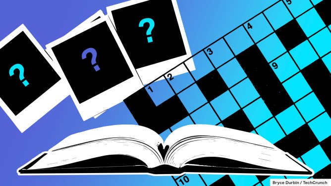 illustration of flash cards, a textbook and a crossword puzzle