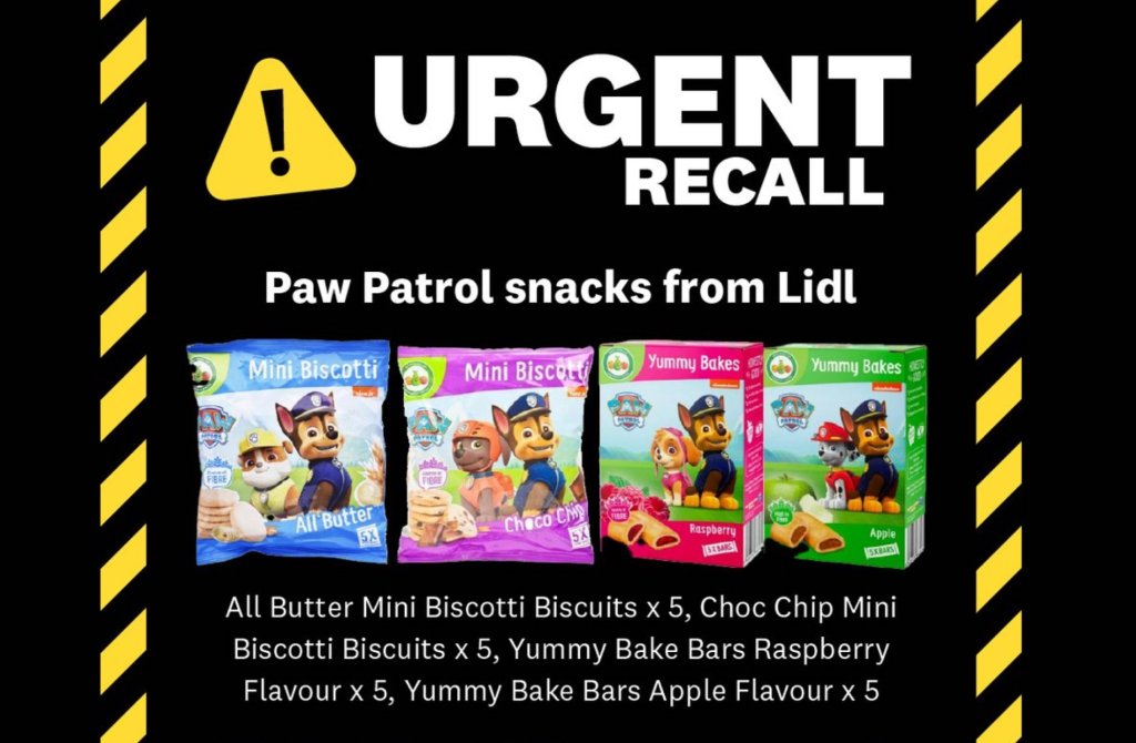 an urgent recall notice from Which warning about an expired URL o the packaging that was displaying porn