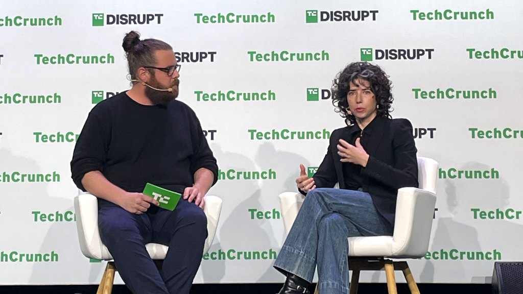 TechCrunch security editor Zack Whittaker interviews Signal Foundation president Meredith Whittaker (no relation) at TechCrunch Disrupt 2023 in San Francisco on September 21, 2023. (Image Credits: Bryce Durbin / TechCrunch)